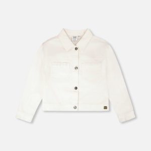 White Denim Jacket With Embroidery - Image 7