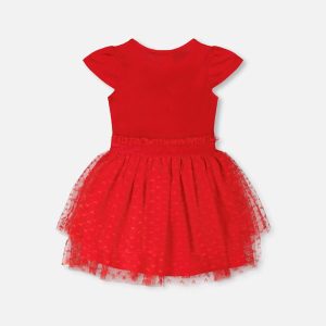 Bi-Material Dress Red - Image 3
