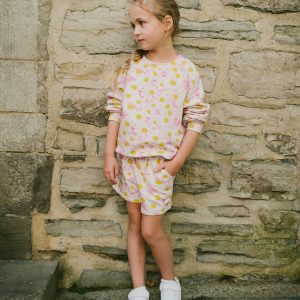 French Terry Sweatshirt Pink Printed Daisies - Image 2
