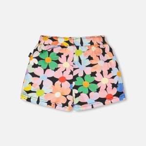 Jersey Shorts Black Printed Flowers - Image 3