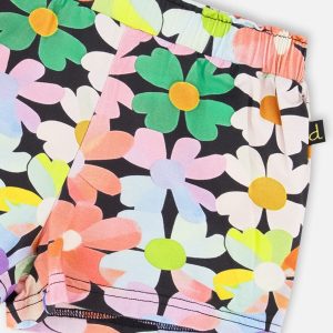 Jersey Shorts Black Printed Flowers - Image 4