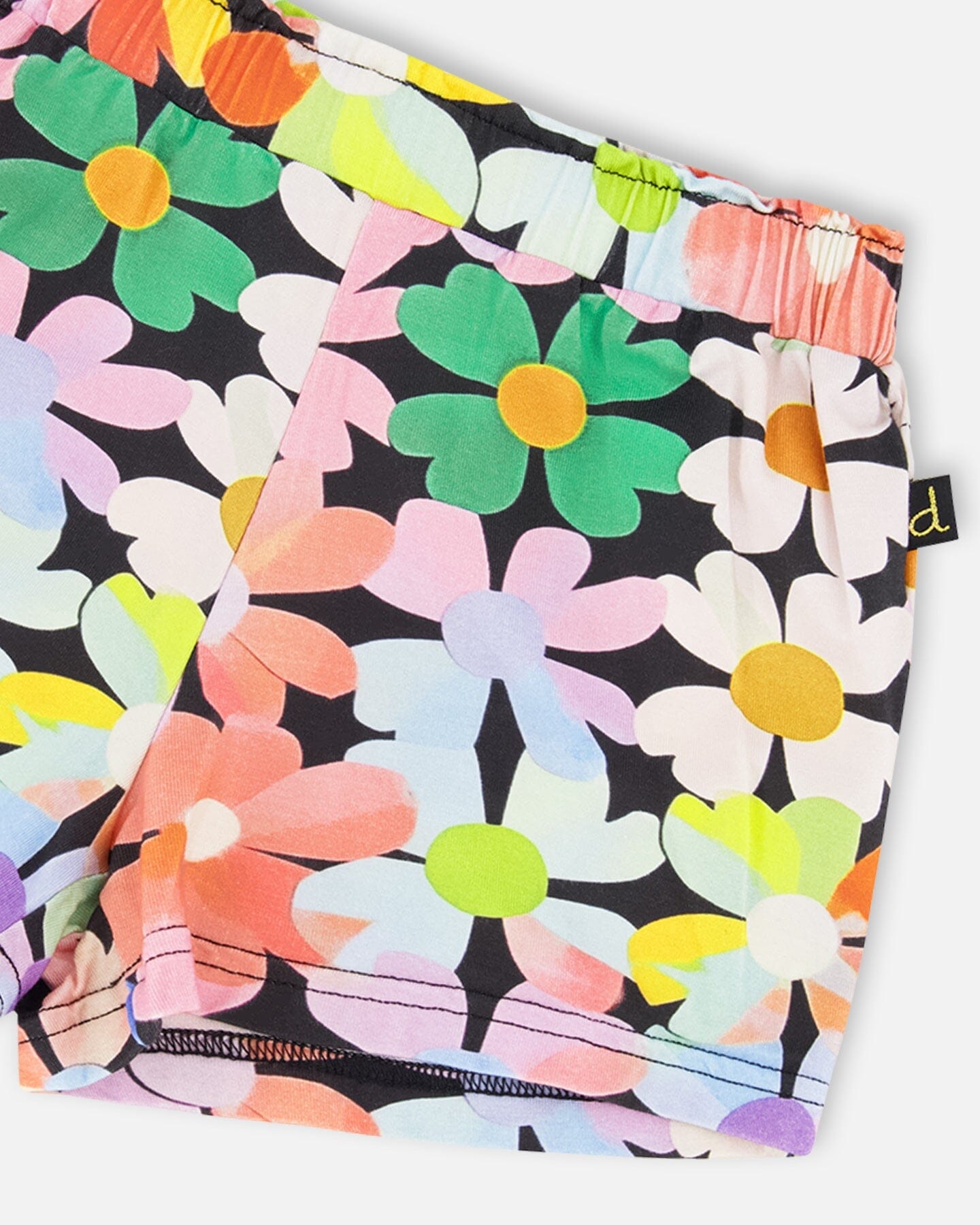 Jersey Shorts Black Printed Flowers - Image 4