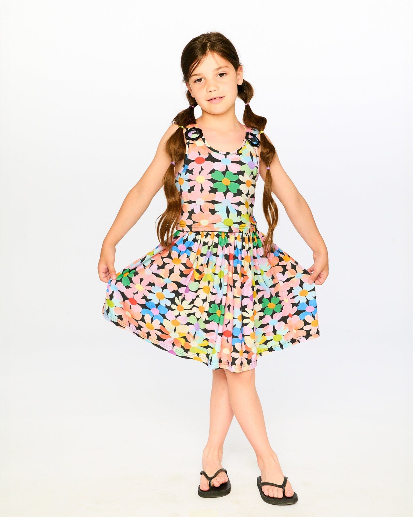 Dress Black Printed Flowers - Image 2