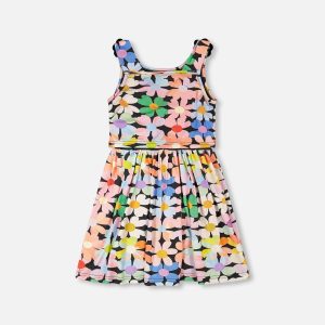 Dress Black Printed Flowers - Image 3
