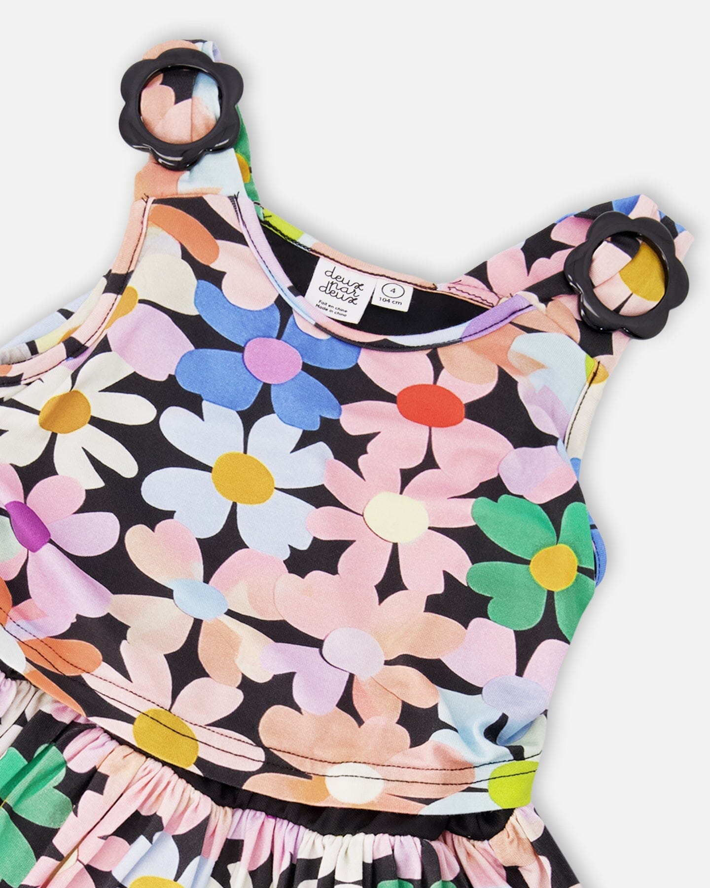Dress Black Printed Flowers - Image 4