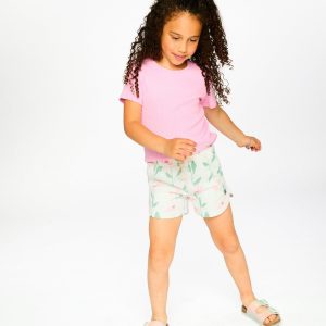 French Terry Shorts Off White Printed Flowers - Image 3