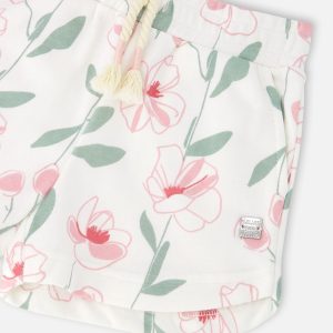 French Terry Shorts Off White Printed Flowers - Image 5