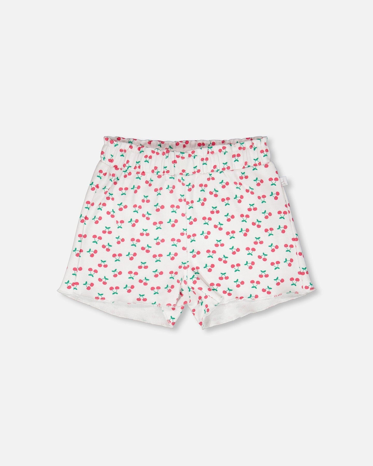 Rib Shorts White Printed Cherries - Image 9