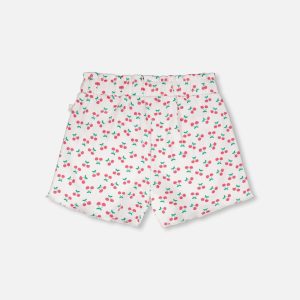 Alternative view of Rib Shorts White Printed Cherries