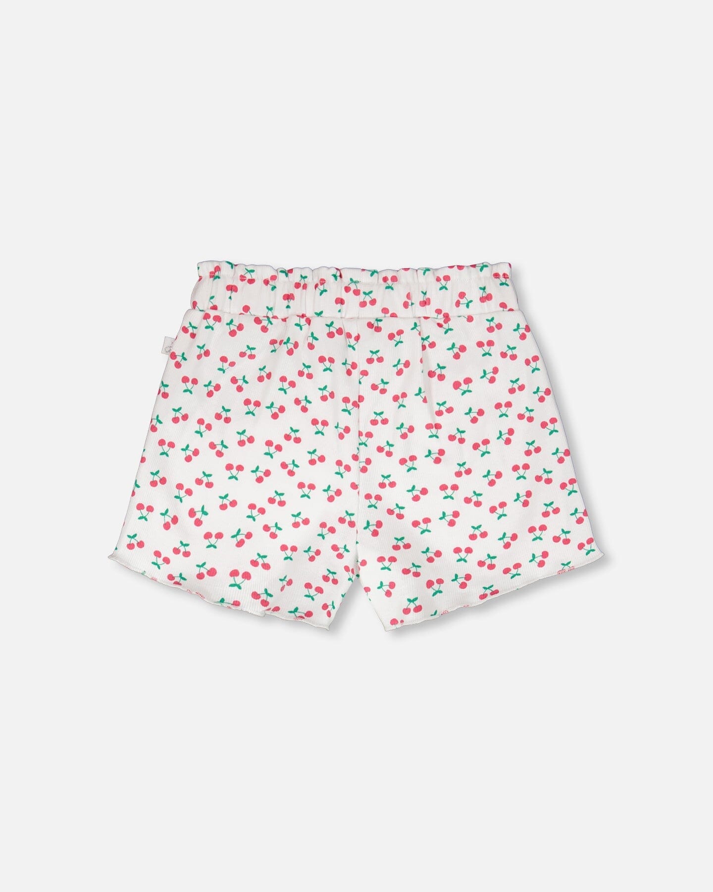 Rib Shorts White Printed Cherries - Image 2
