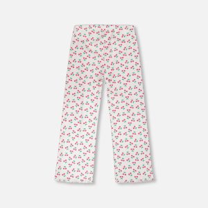 Alternative view of Rib Flare Leg Leggings White Printed Cherries