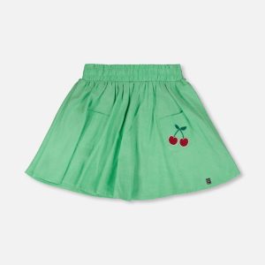 Organic Cotton Skort With Embroidery Green - Image 8