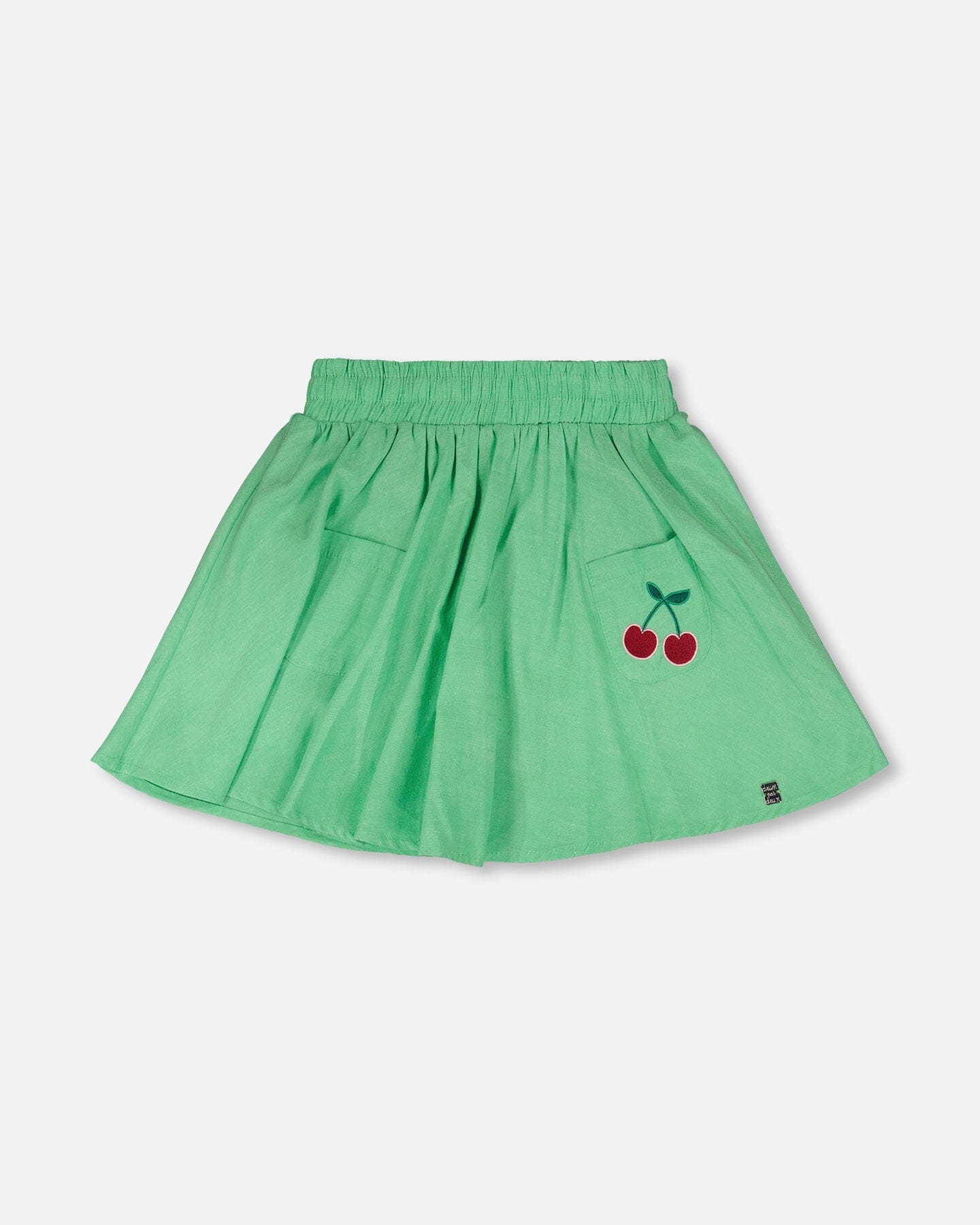 Organic Cotton Skort With Embroidery Green - Image 9