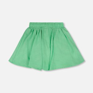 Organic Cotton Skort With Embroidery Green - Image 3