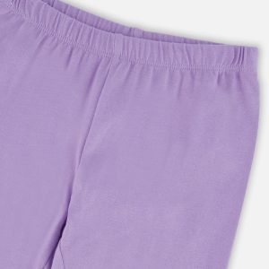 Organic Cotton Jersey Capri Mauve With Knee Screen Hearts Appliqués - Image 4
