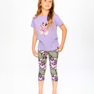 Organic Cotton Jersey T-Shirt Mauve With Sneakers - Image 2