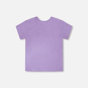 Organic Cotton Jersey T-Shirt Mauve With Sneakers - Image 3