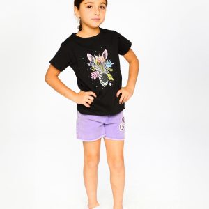 Alternative view of Organic Cotton Jersey T-Shirt Black With Zebra
