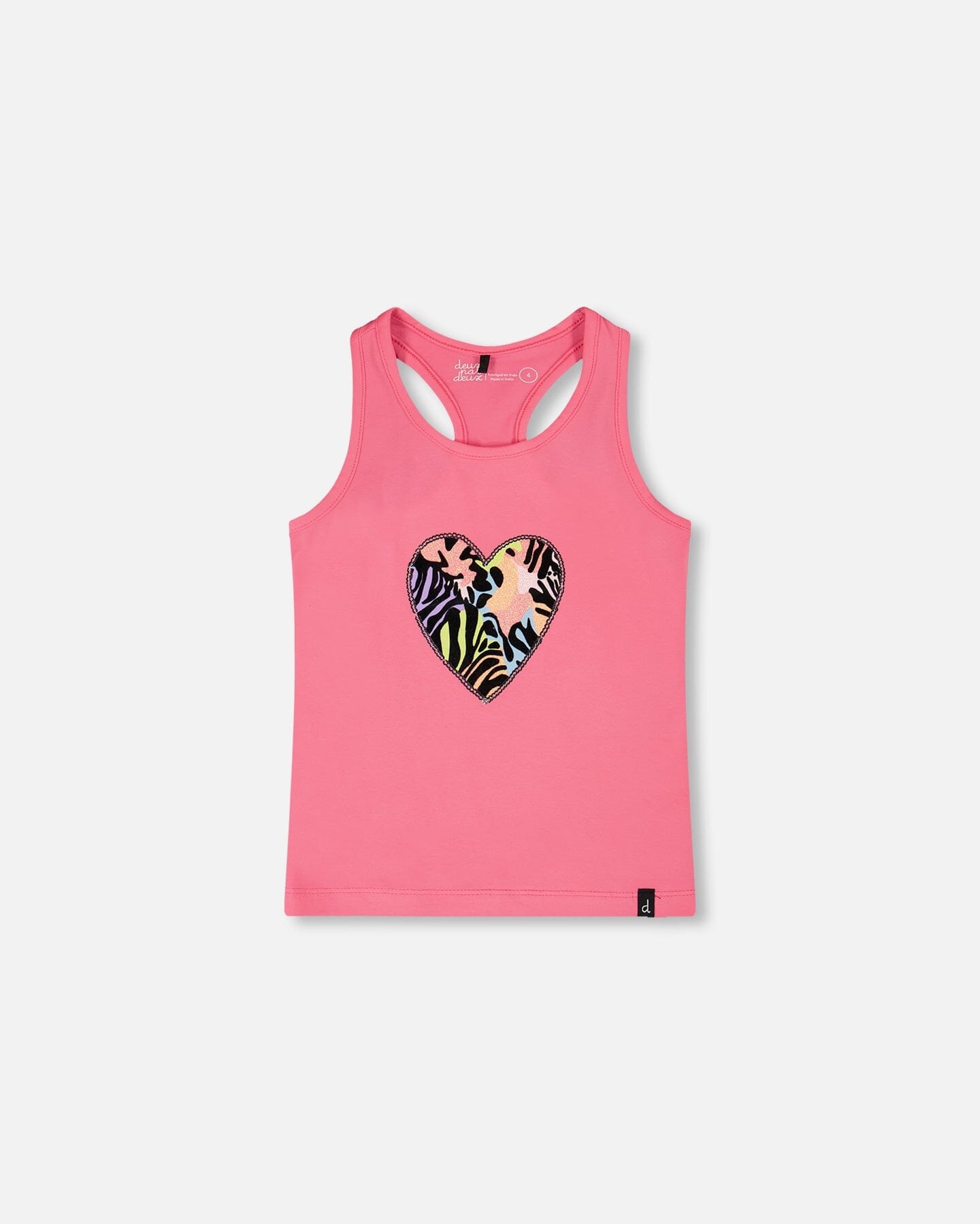 Organic Cotton Jersey Tank Top Pink With Screen Print - Image 13
