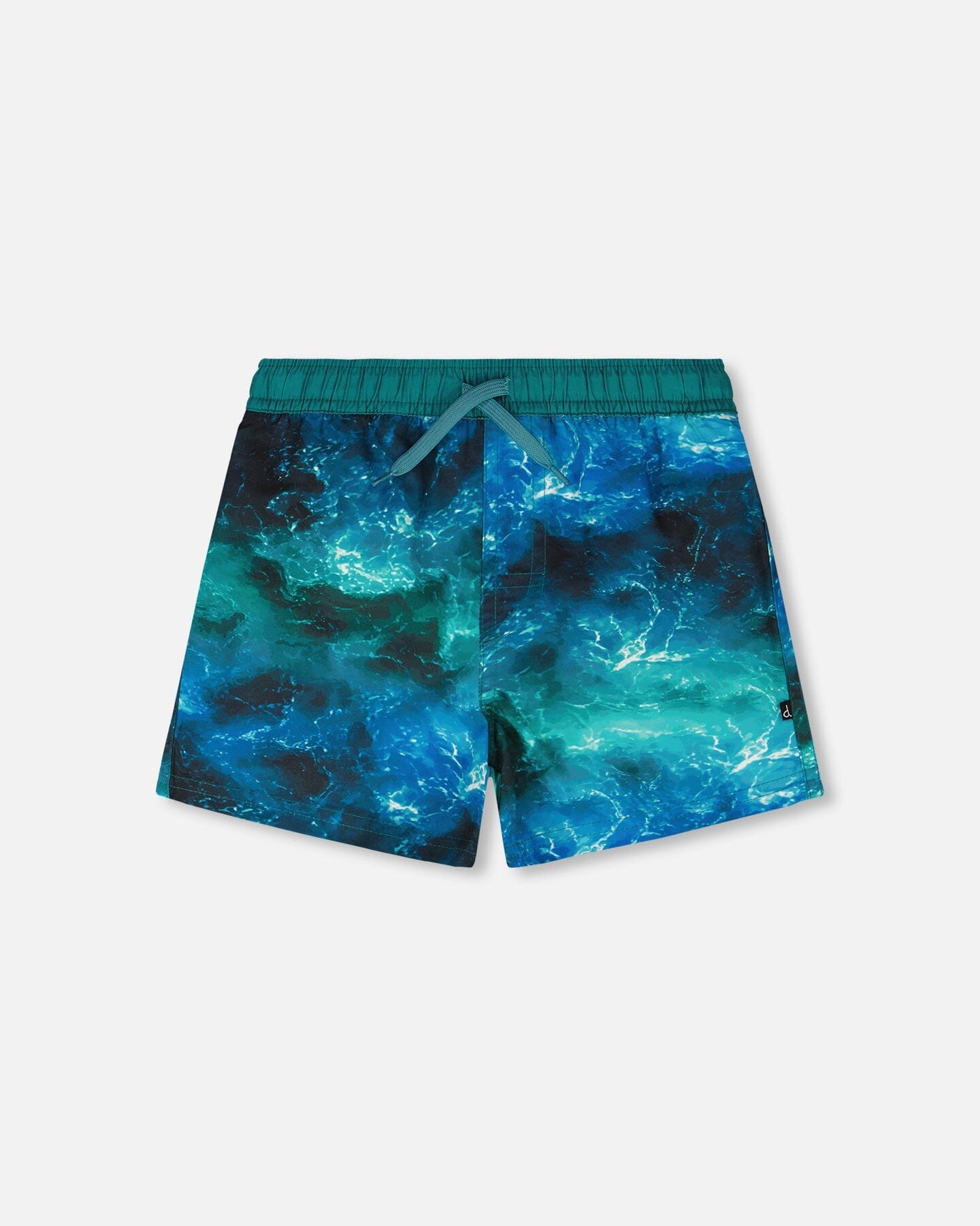 Swim Trunks Blue Waves Print - Image 6