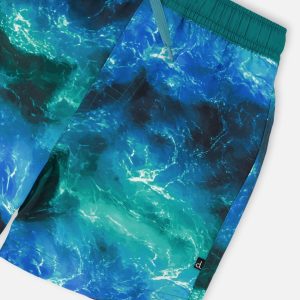 Swim Trunks Blue Waves Print - Image 5