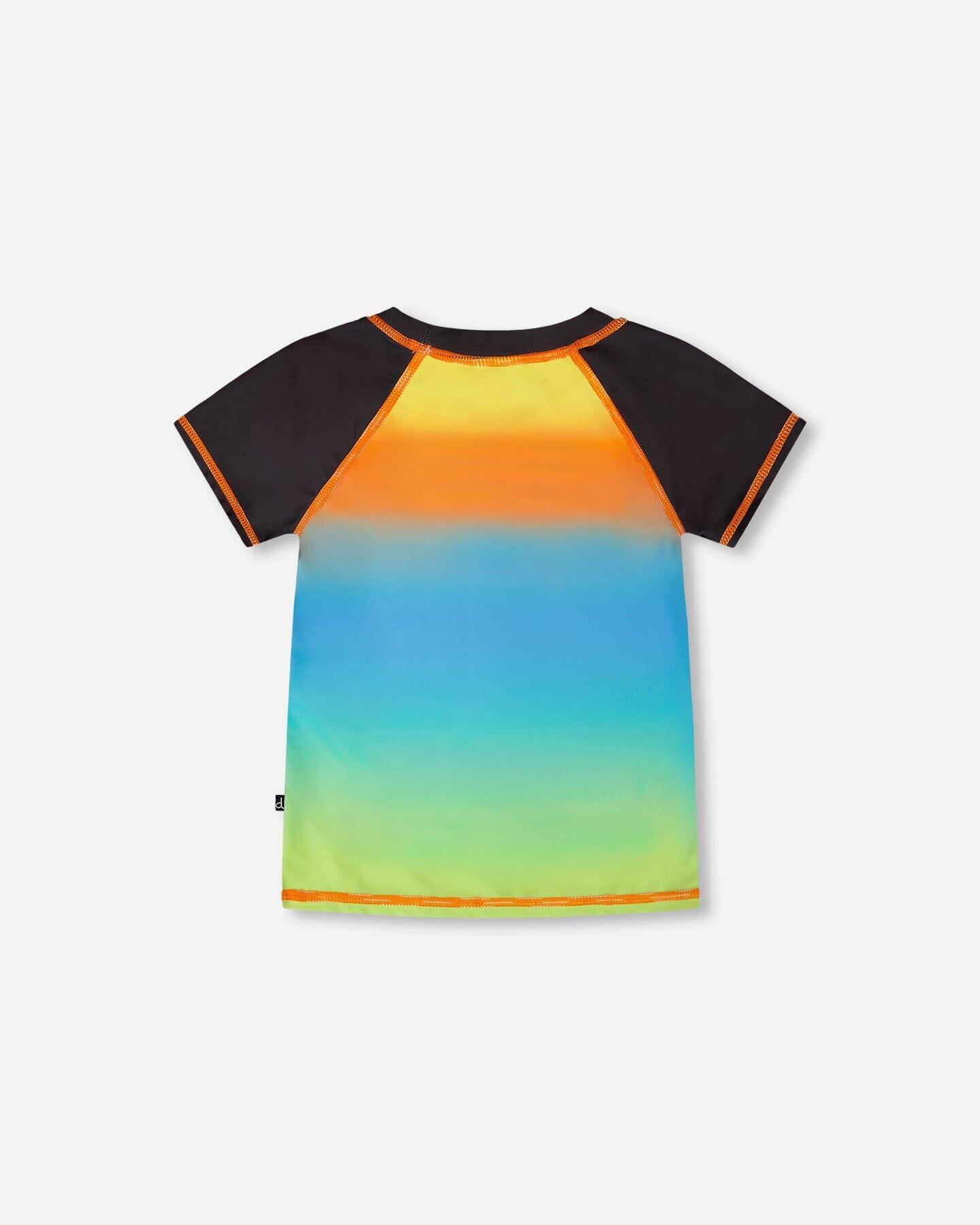 Short Sleeve Rashguard Orange Blue And Green Gradient - Image 4