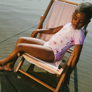 Alternative view of One-Piece Swimsuit Purple Flower Print