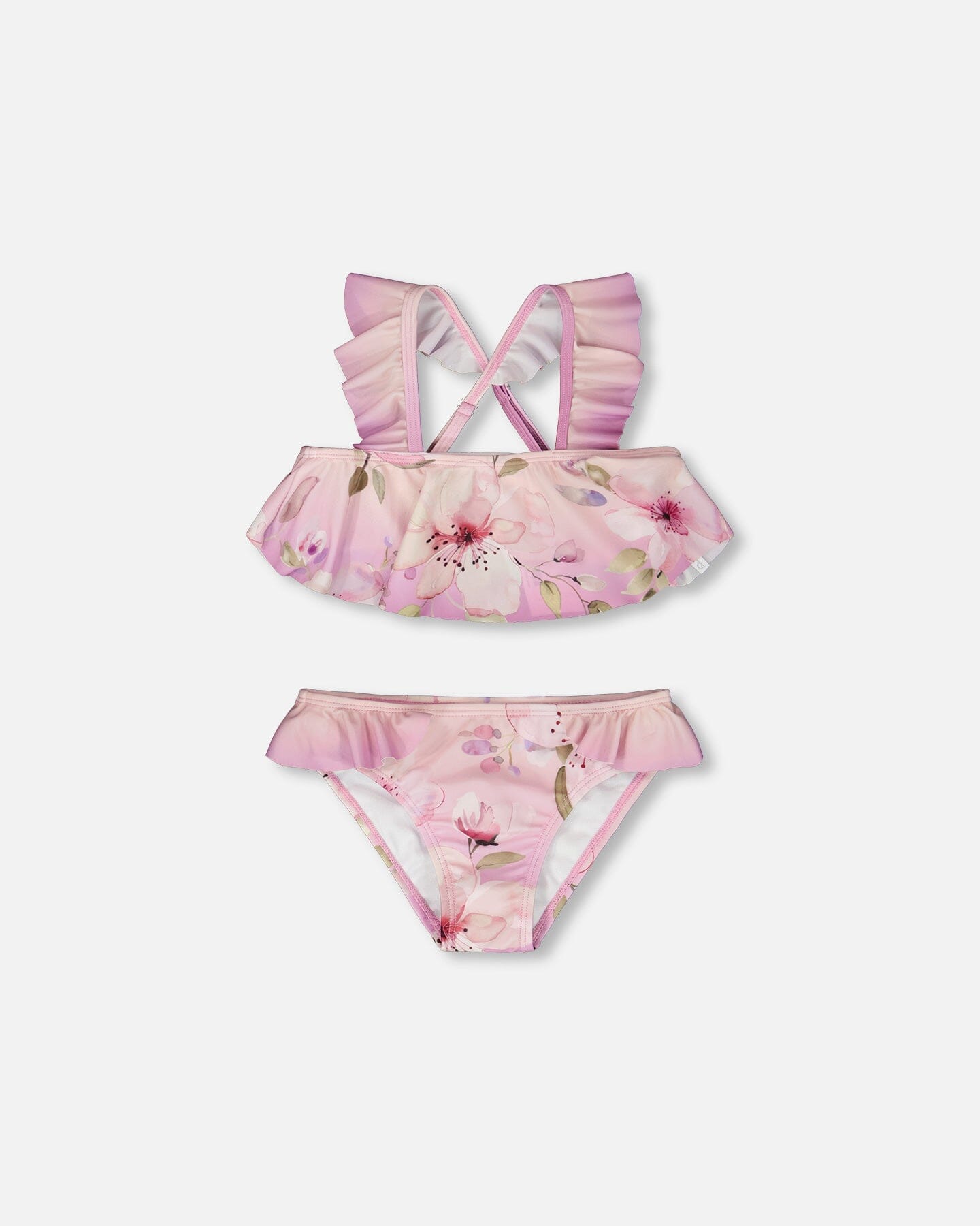 Two-Piece Swimsuit Purple Flower Print - Image 12