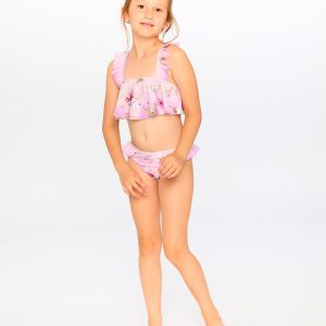 Two-Piece Swimsuit Purple Flower Print - Image 4