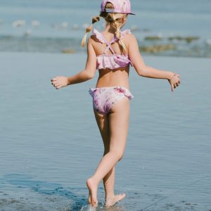 Two-Piece Swimsuit Purple Flower Print - Image 3