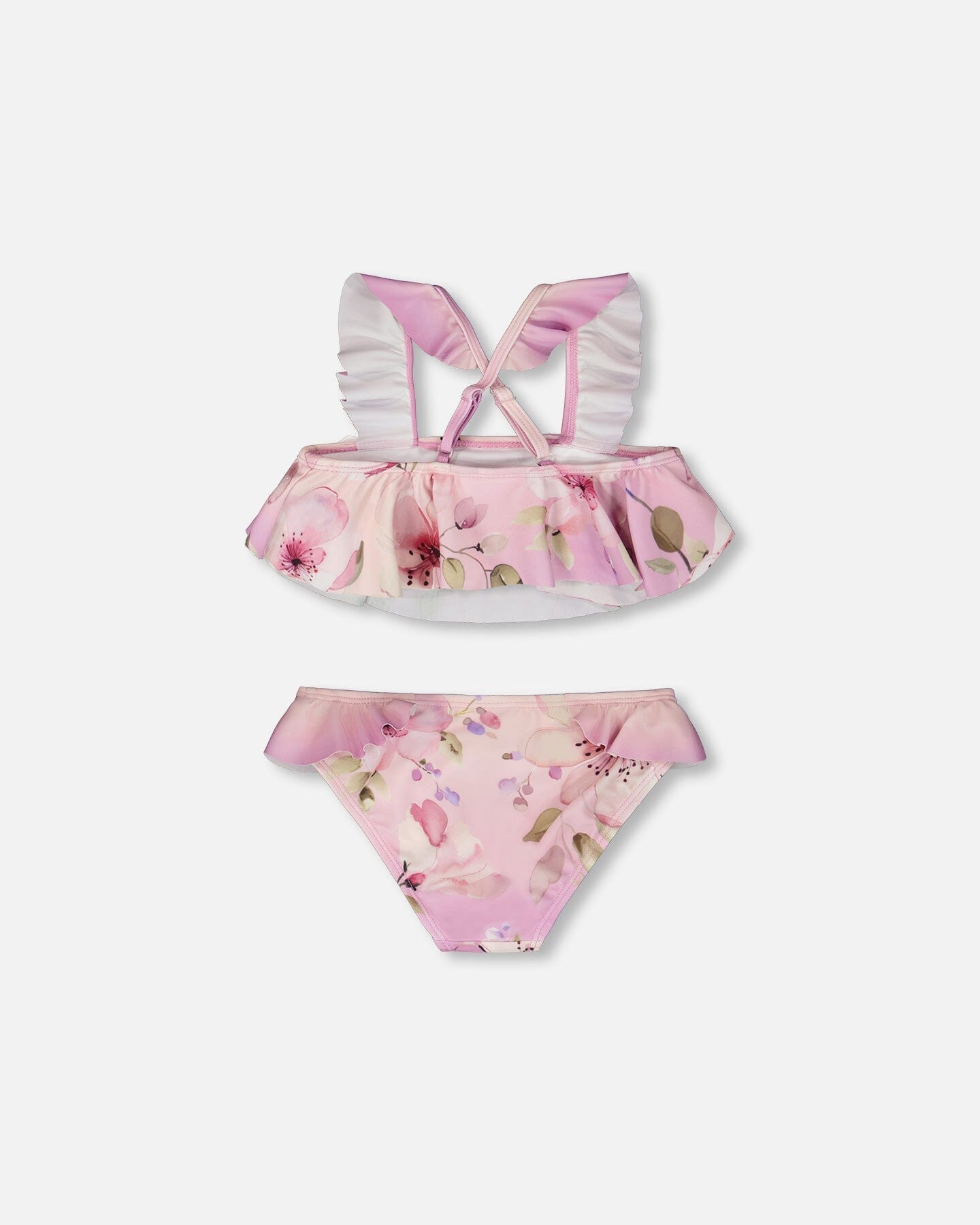 Two-Piece Swimsuit Purple Flower Print - Image 5