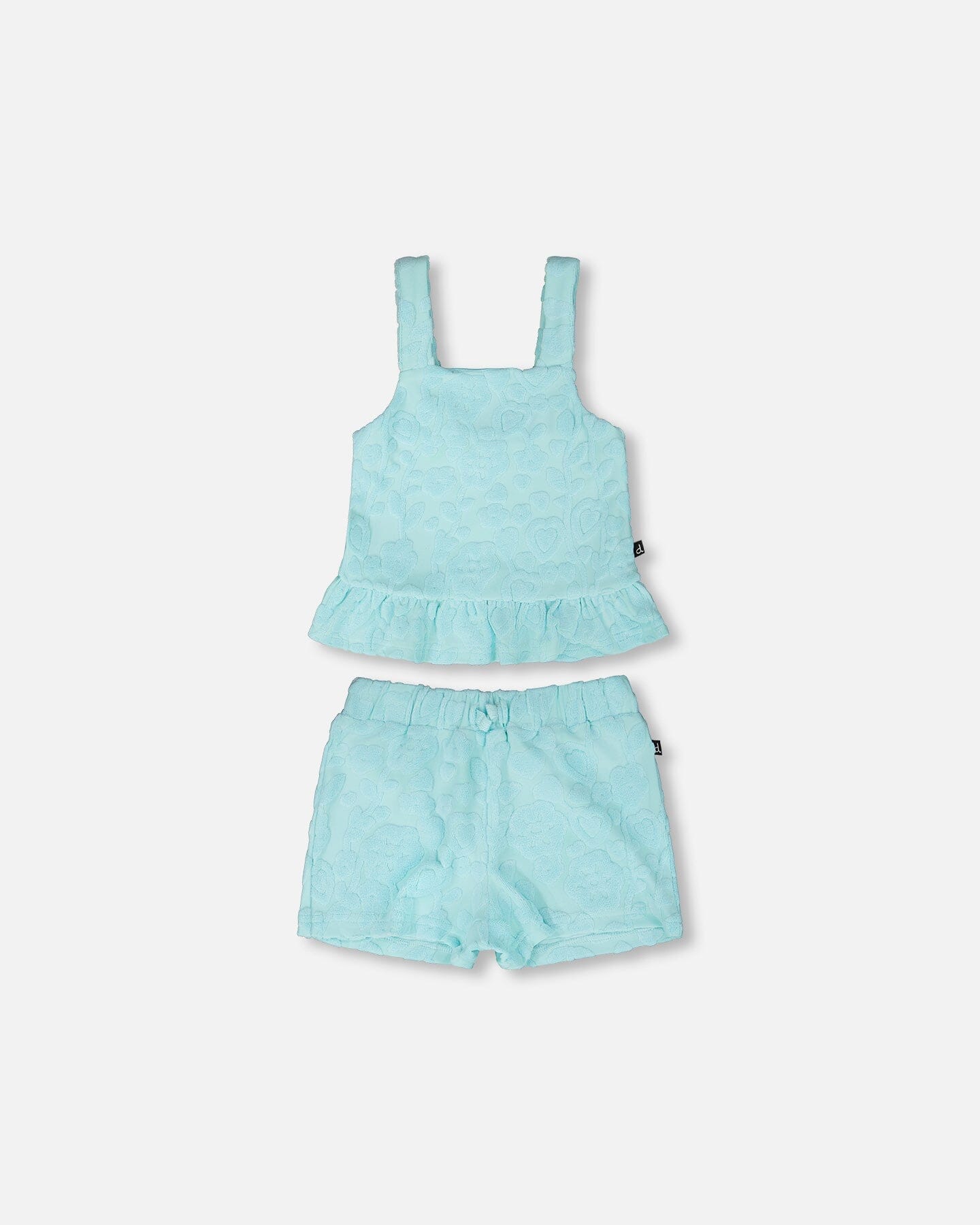 Terry Tank Top With Shorts Set Light Blue - Image 8