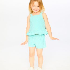 Terry Tank Top With Shorts Set Light Blue - Image 4