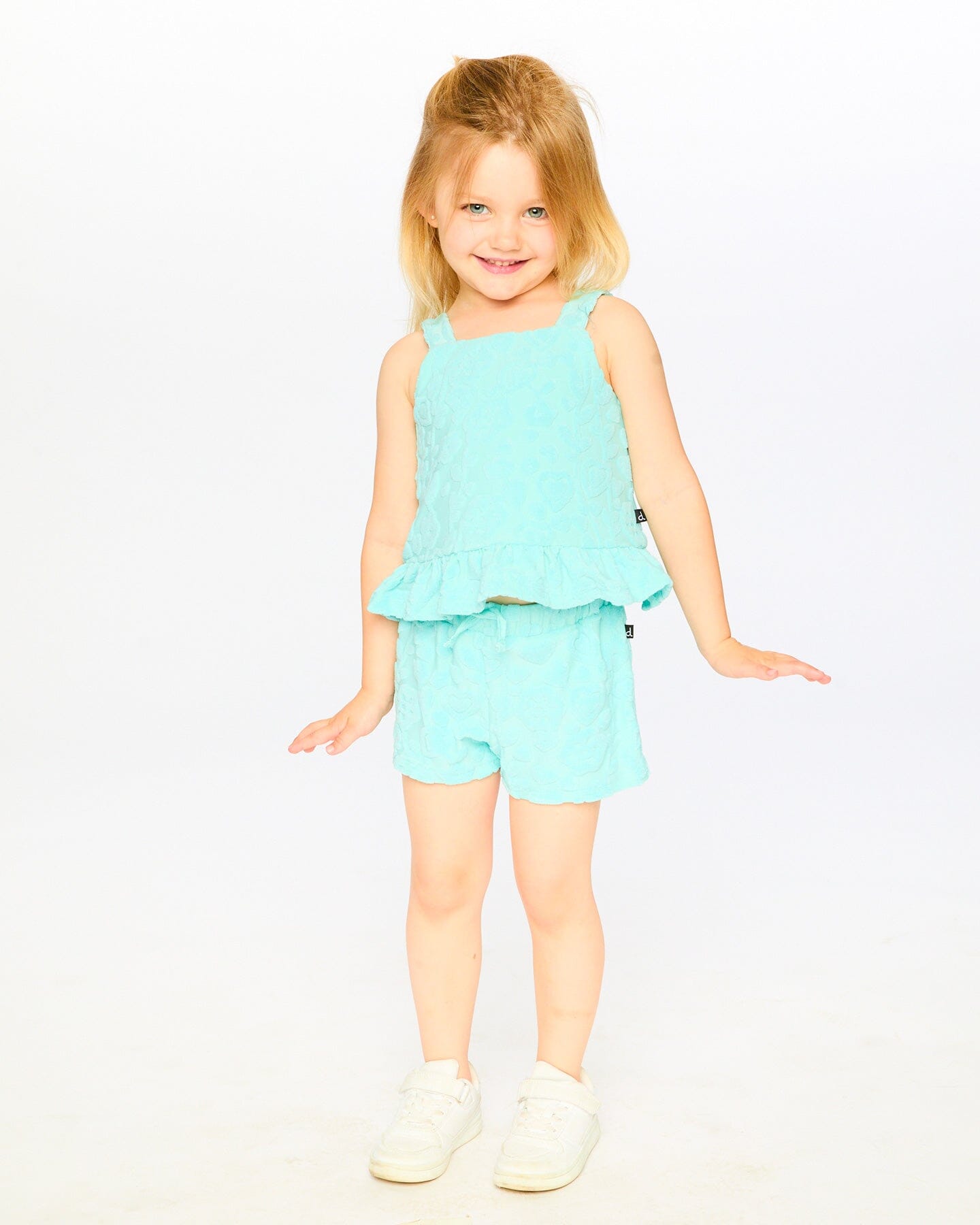 Terry Tank Top With Shorts Set Light Blue - Image 4