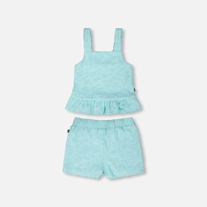 Terry Tank Top With Shorts Set Light Blue - Image 5