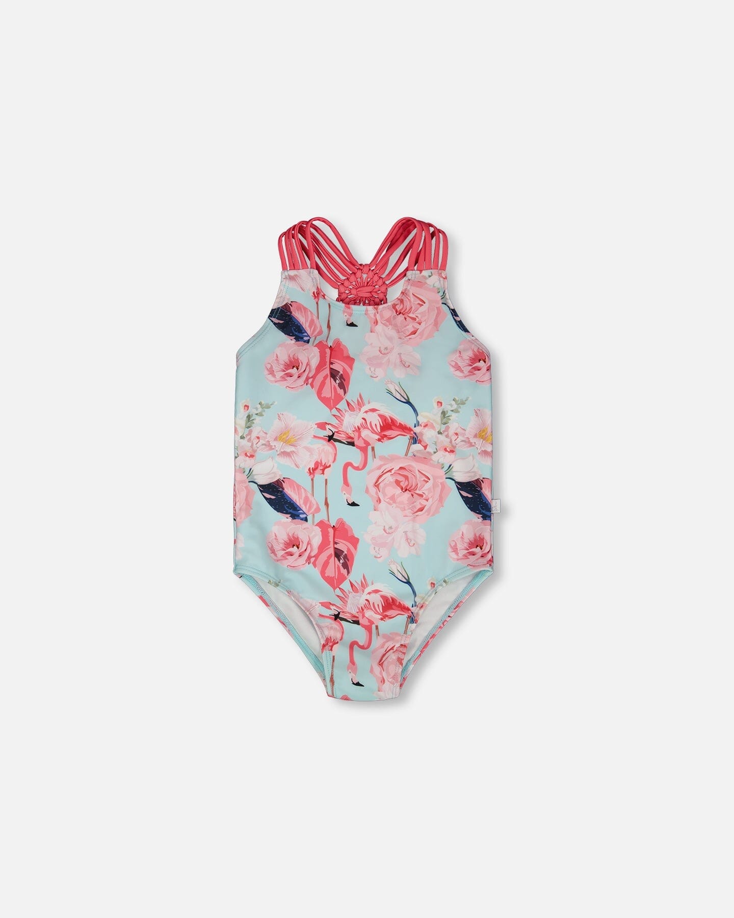 One-Piece Swimsuit Blue Flamingo Print - Image 9