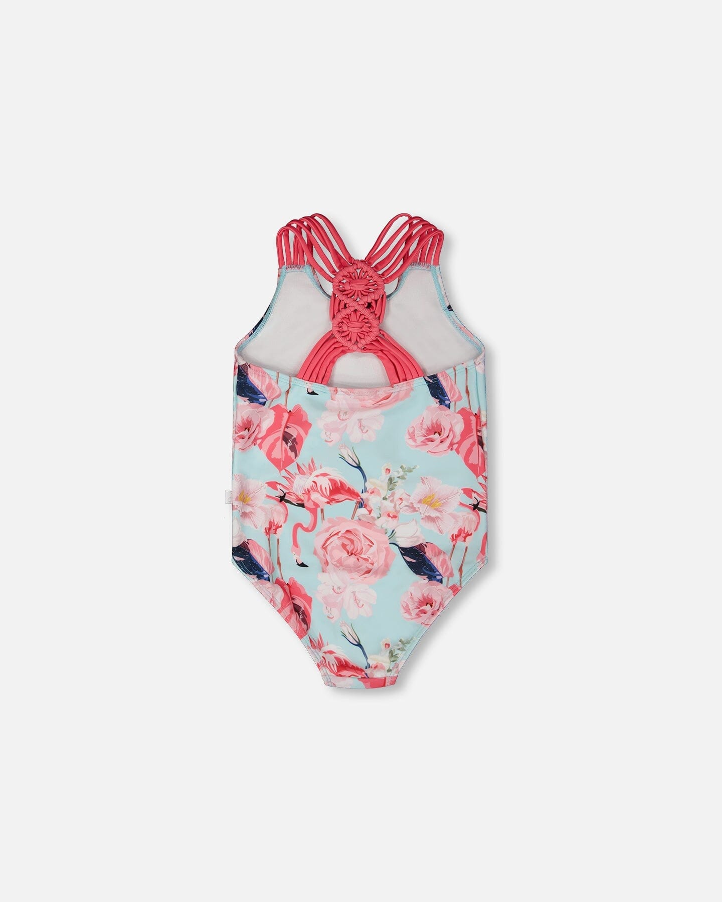 One-Piece Swimsuit Blue Flamingo Print - Image 3