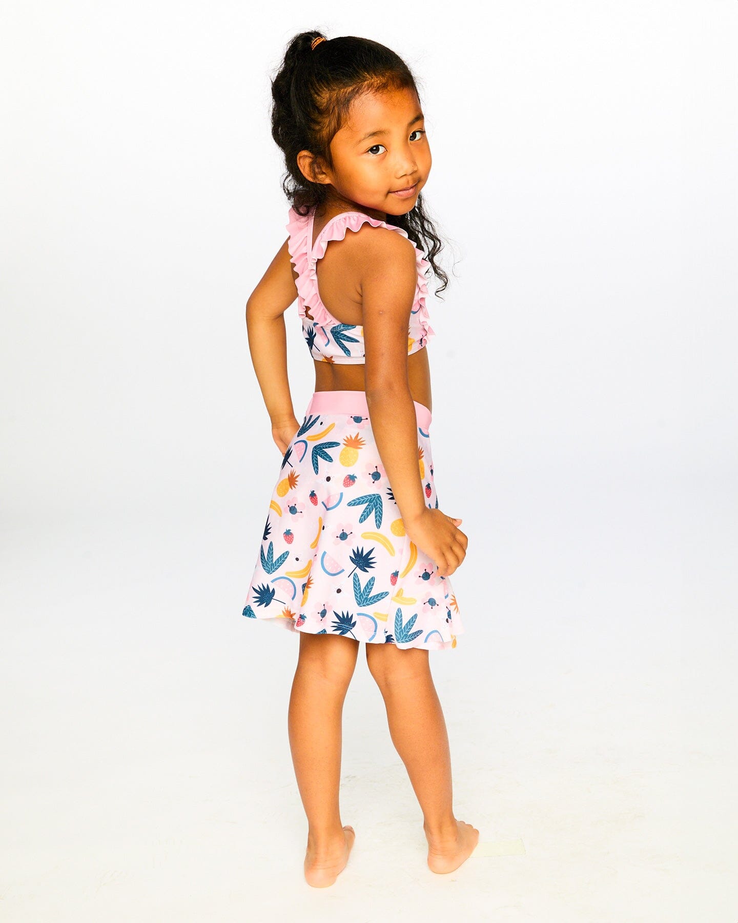 Beach Skirt Cover-Up Pink Printed Fruits - Image 3