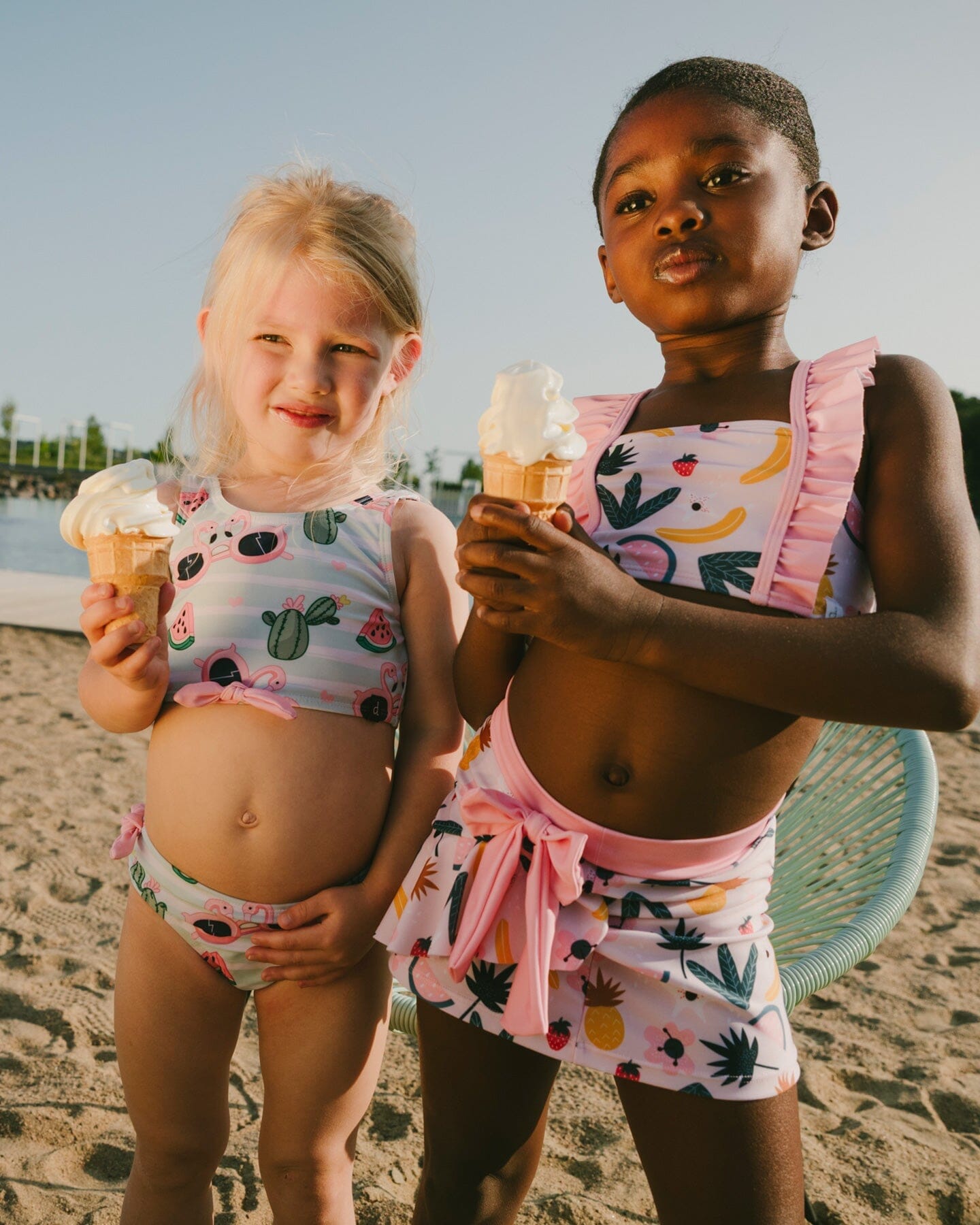 Beach Skirt Cover-Up Pink Printed Fruits - Image 2