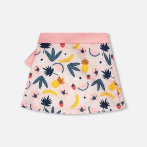 Beach Skirt Cover-Up Pink Printed Fruits - Image 4