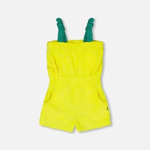 Terry Cloth Sleeveless Jumpsuit Yellow