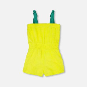 Terry Cloth Sleeveless Jumpsuit Yellow - Image 3