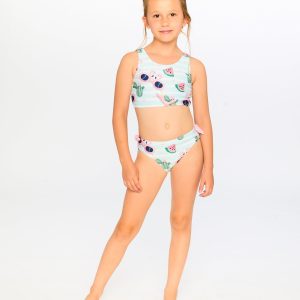 Two-Piece Swimsuit Blue Flamingo And Cactus Print - Image 3
