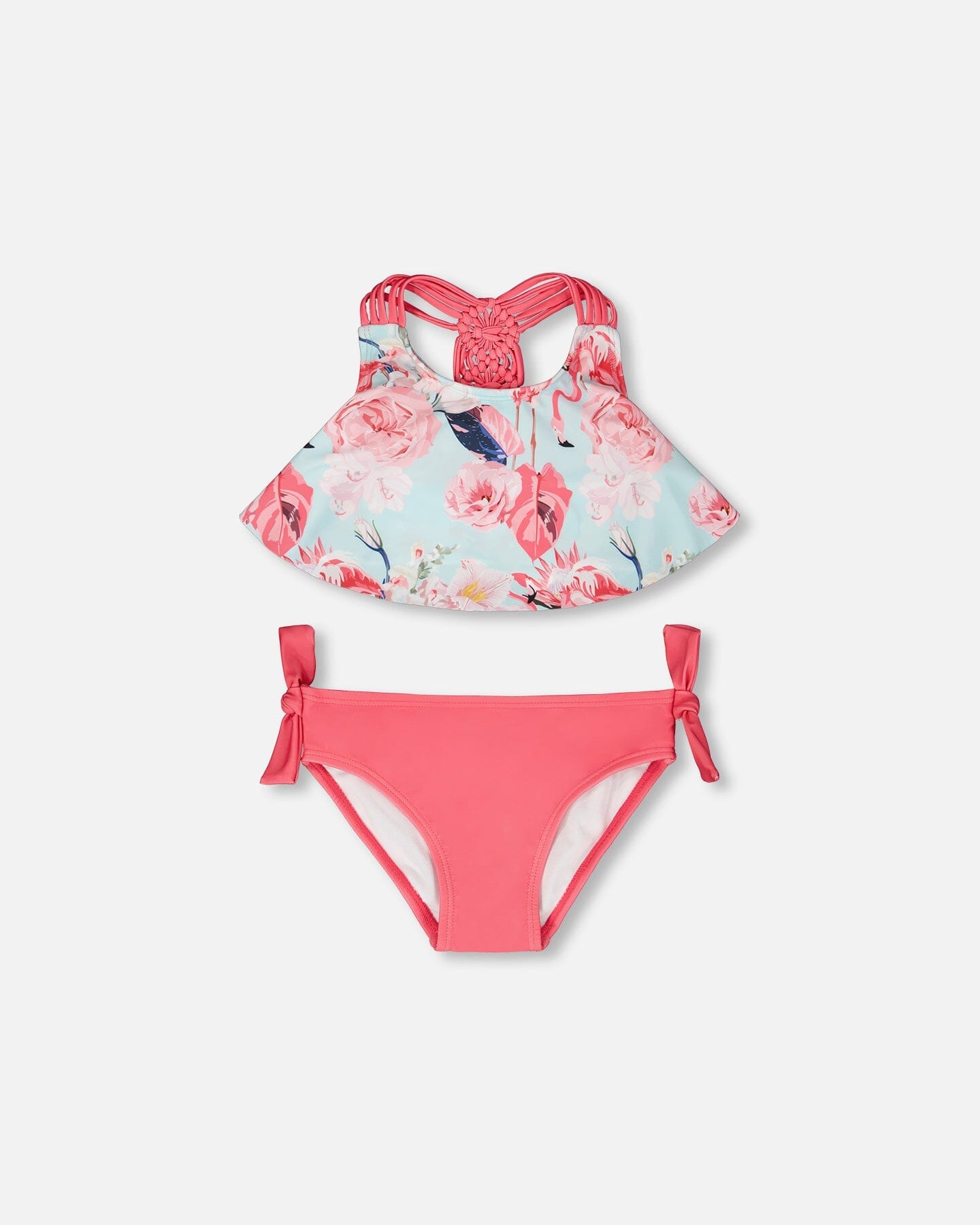 Two-Piece Swimsuit Blue Flamingo Print - Image 7