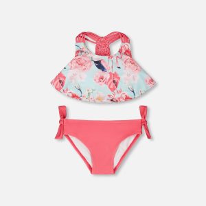Two-Piece Swimsuit Blue Flamingo Print - Image 11