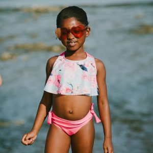 Alternative view of Two-Piece Swimsuit Blue Flamingo Print