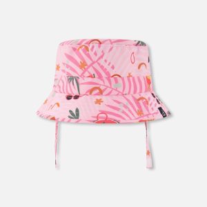 Beach Hat Pink Beach Print