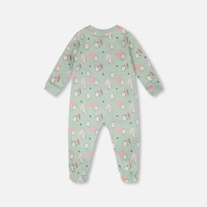 Alternative view of Organic Cotton Baby One-Piece Pyjama Blue Kitten Print