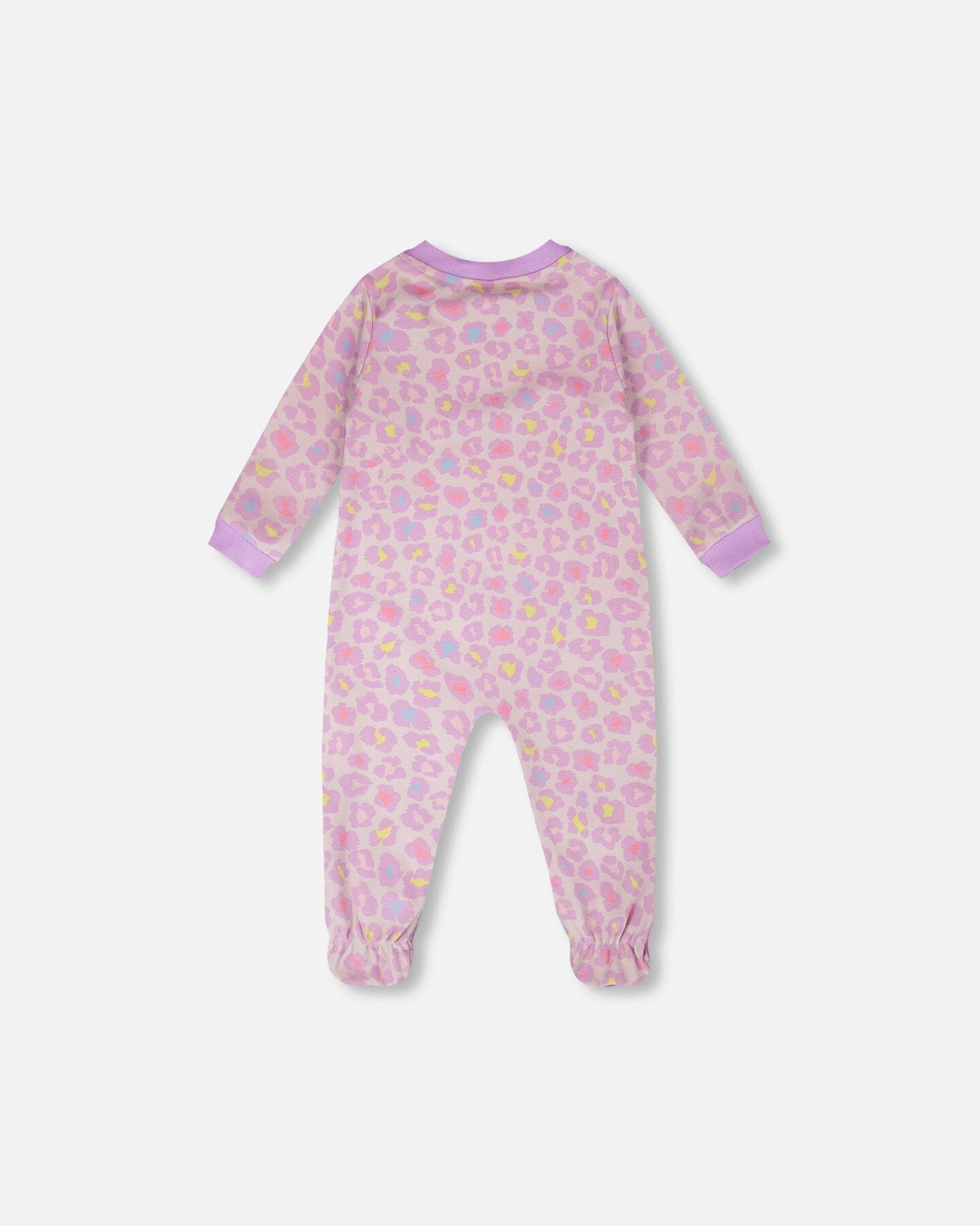 Organic Cotton Baby One-Piece Pyjama Purple Animal Print - Image 2