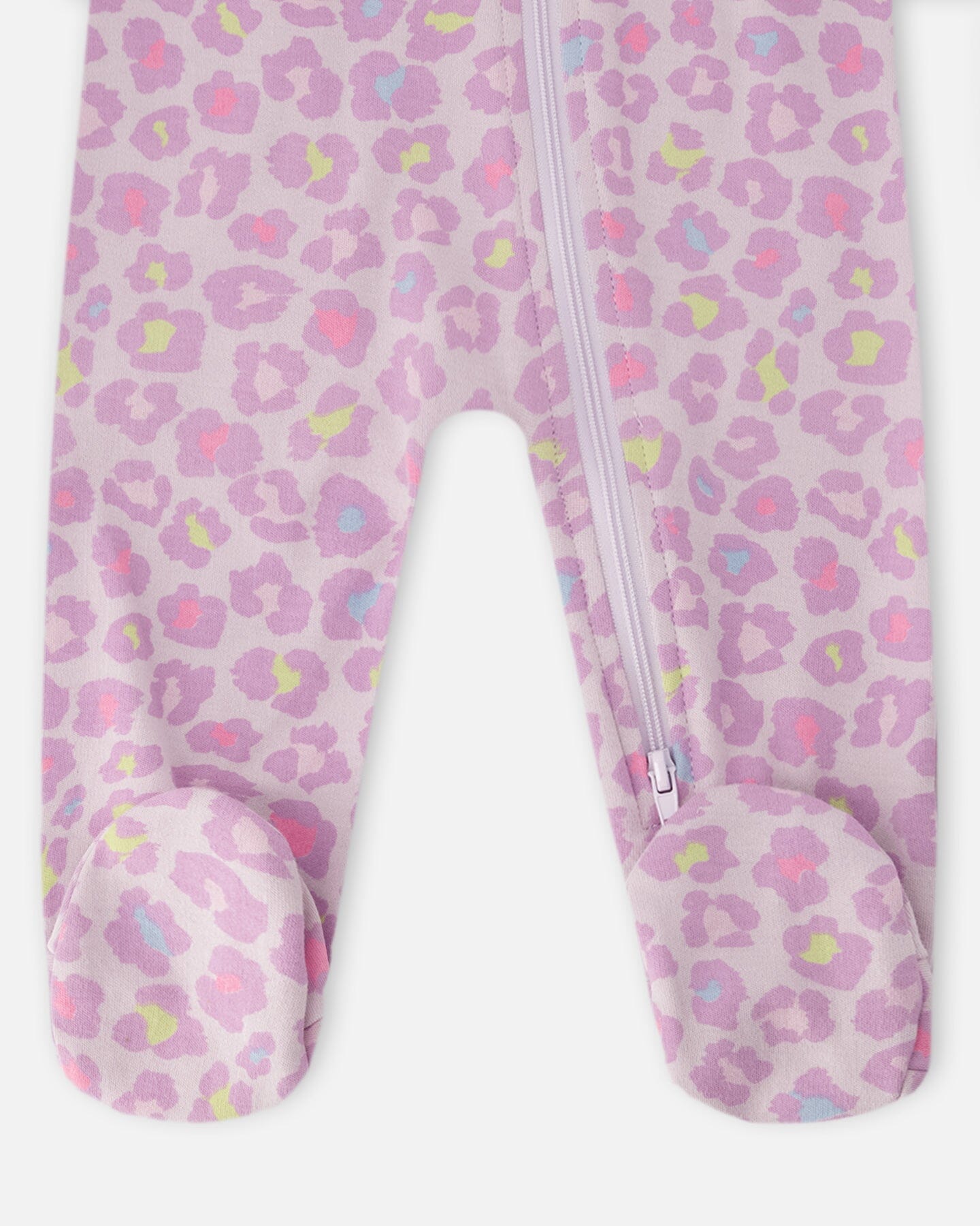 Organic Cotton Baby One-Piece Pyjama Purple Animal Print - Image 3